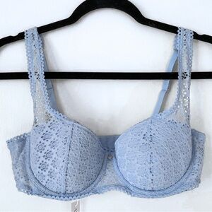 NWT Push-up Balconette Bra 36B Blue Lace Adore Me